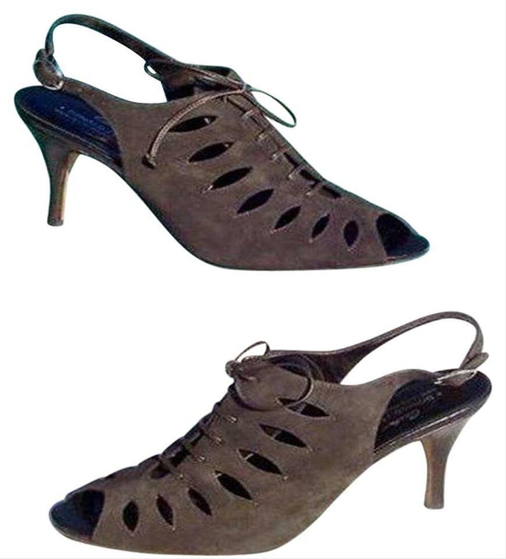 Donald Pliner Expresso Suede Leather Pump Shoe New Lace Up Peep Toe NWT $275 Sz9